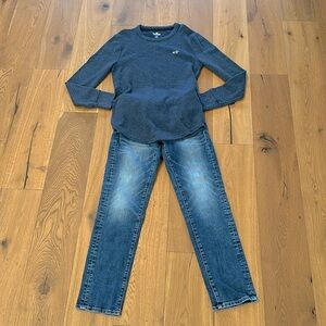 Hollister & American Eagle Boys Set Jeans Shirt Size 14 (26X28) Next Level Flex